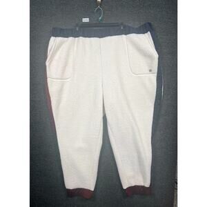 Fila Faux Sherpa Pants Womens Size 4X Ivory Super Soft Curve Collection